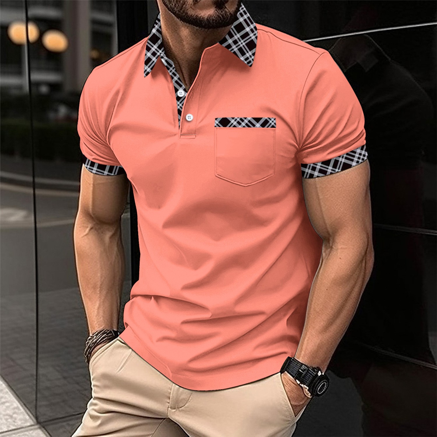 Men Formal Wear Combination - Polo décontracté pour homme, respirant et