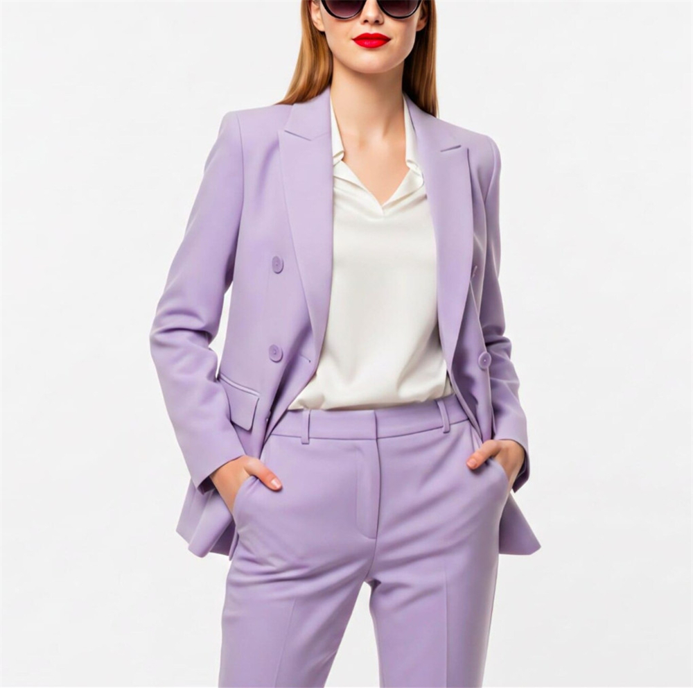 Double Breasted Blazer - Costume moderne pour femme 2 pièces