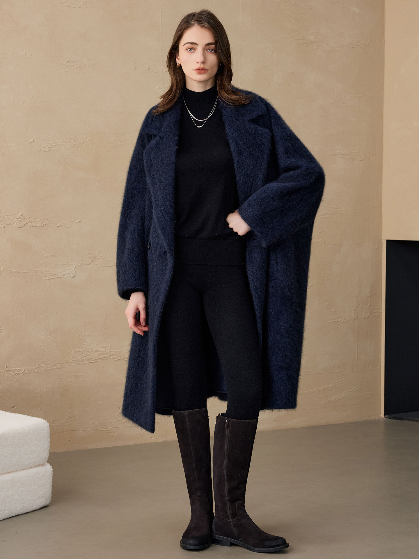 Double Breasted Blazer - Blazer pour femme Allingentle, veste longue