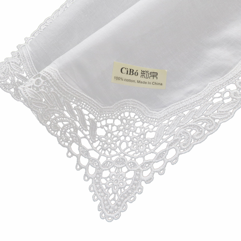 Monogrammed Handkerchief - A009 Mouchoirs en dentelle de coton