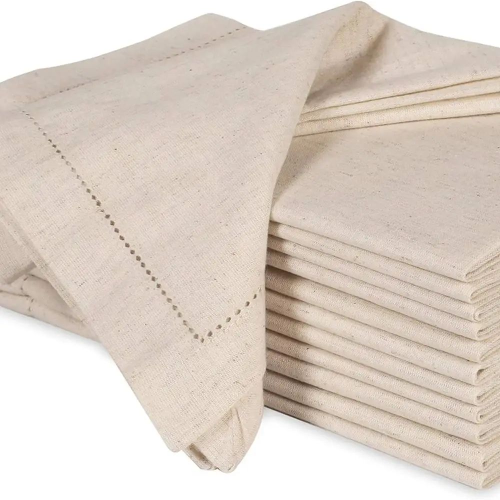 Monogrammed Handkerchief - 6 pièces de serviettes en lin,