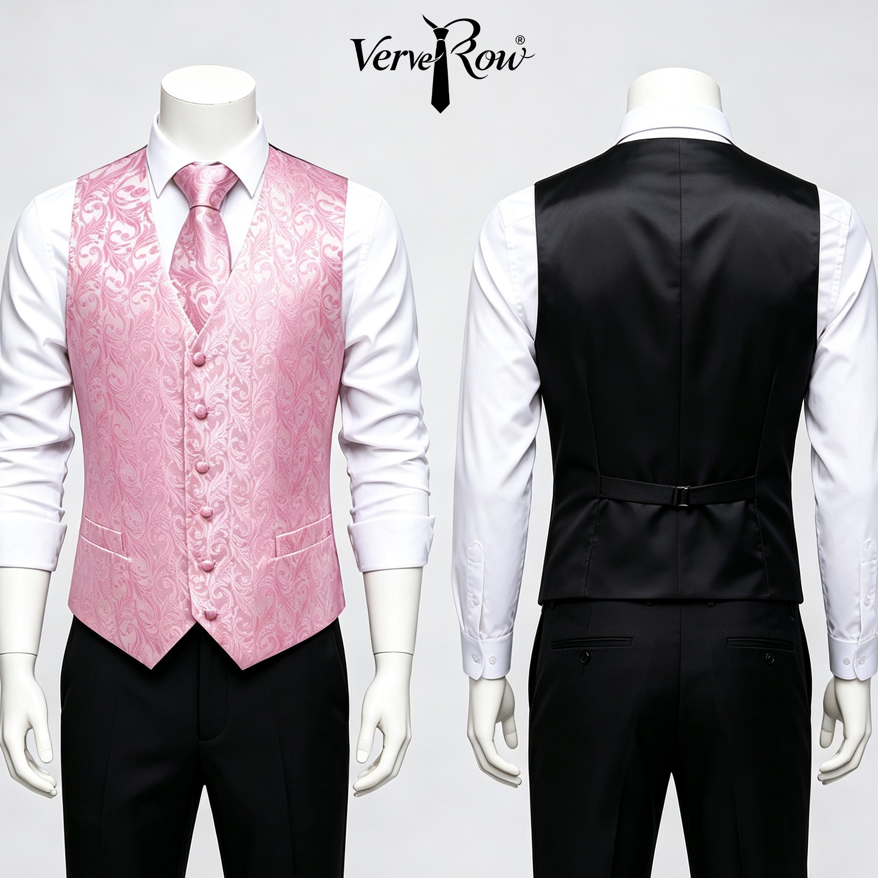 Men'S Formal Wear Ties - Cravate rose pour homme, mouchoir de