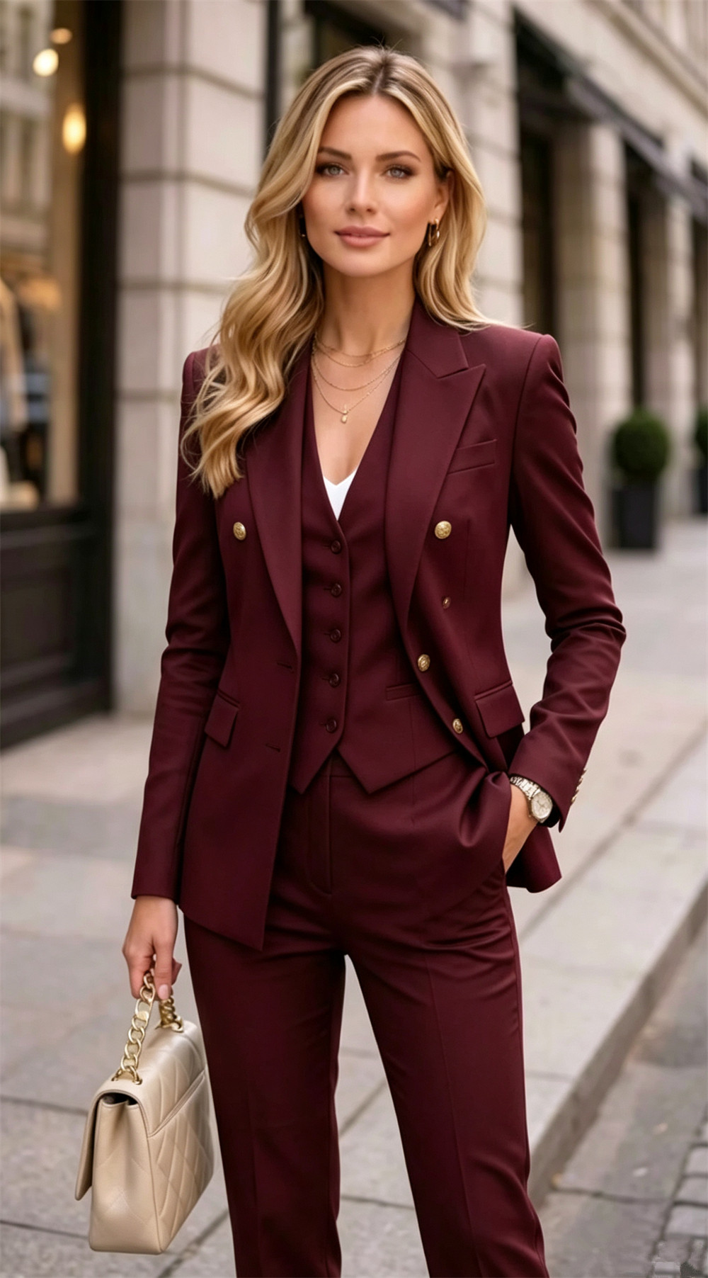 Ensemble tailleur 2 pièces pou - Double Breasted Blazer avis et prix