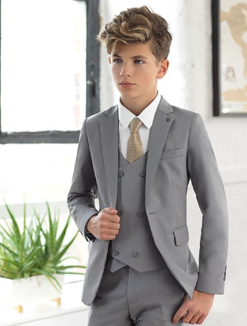 Costume gris clair à revers cr - Formal Wear For Men Kids avis et prix