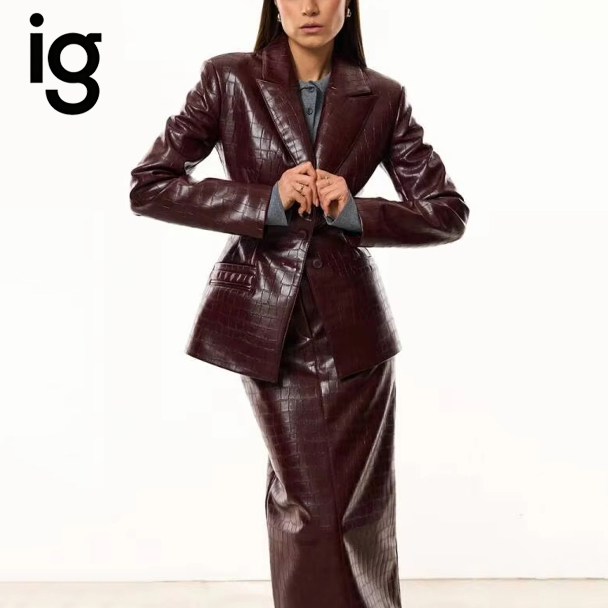Ensemble 2 pièces IG pour femm - Double Breasted Blazer avis et prix