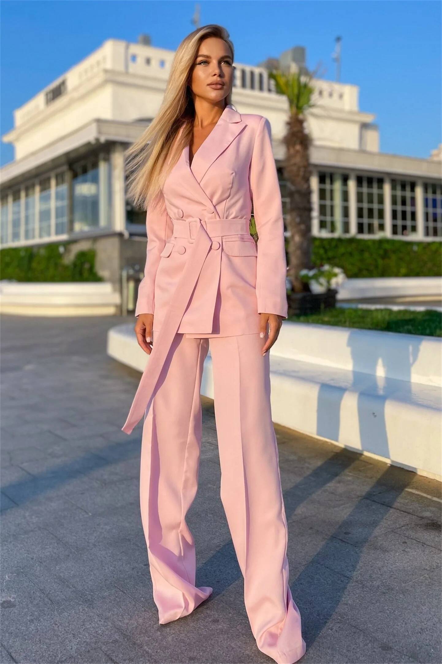 Costumes roses pour femmes, 2  - Double Breasted Blazer avis et prix